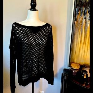 Vintage DKNY Black Knit Mesh Sweater